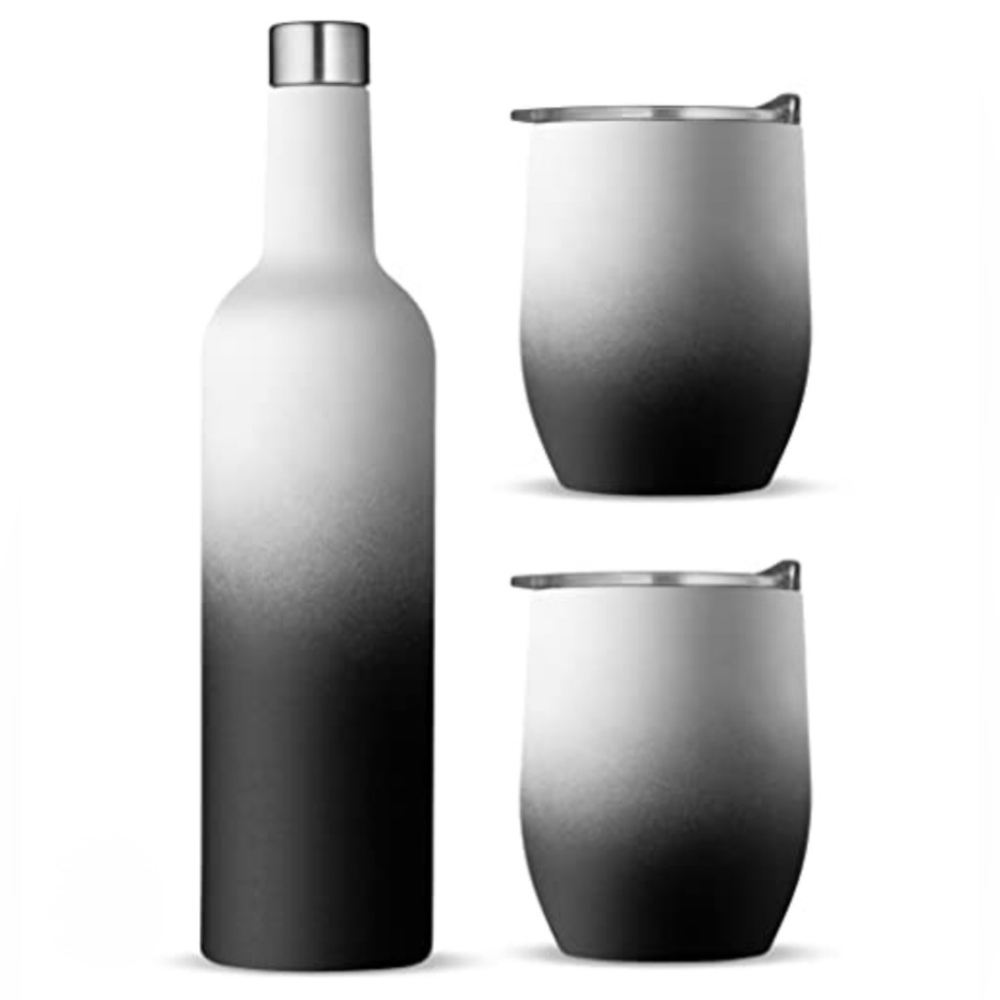 Finedine Vacuum-Insulated Wine Gift Set 5pcs Leakproof Double Wall Cups/Bottle